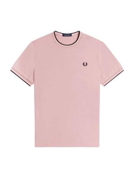 Koszulka z okrągłym dekoltem oversize Fred Perry różowa