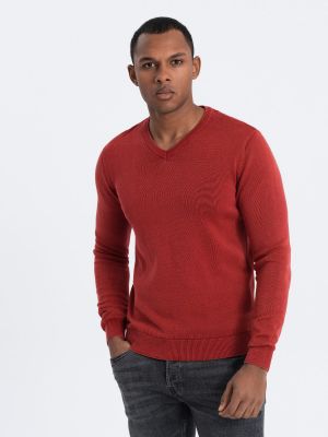 Džemper s v-izrezom Ombre crvena