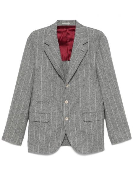 Stribet lang blazer Brunello Cucinelli grå