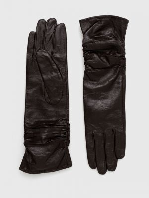 Шкіряні рукавички Answear Lab коричневі