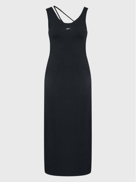 Трикотажное приталенное платье Reebok черное