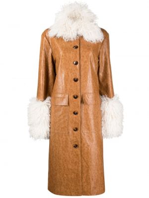 Kožený kabát Kitri hnedá