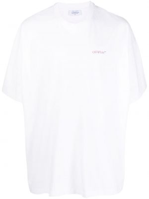 T-shirt con stampa con scollo tondo Off-white bianco