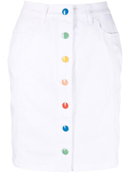 Джинсовая юбка с вышивкой Love Moschino, белая