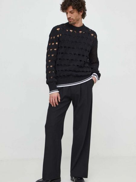 Bavlněný svetr Versace Jeans Couture černý