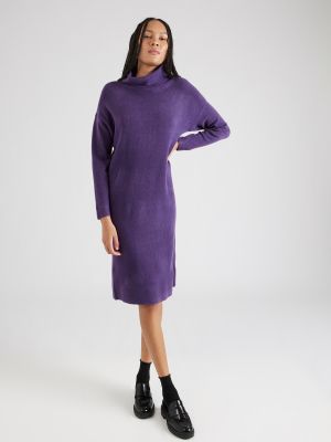 Pletené pletené šaty Cartoon fialová