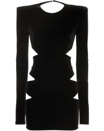 Zamatové mini šaty Alexandre Vauthier čierna