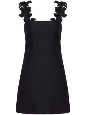 Krepové šaty s výšivkou Valentino Garavani čierna