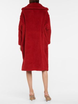 Manteau en laine en soie en alpaga Max Mara rouge
