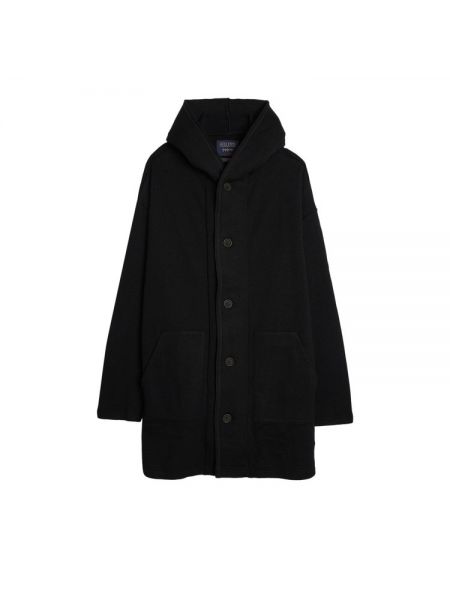 Флисовое пальто с капюшоном Yohji Yamamoto Pour Homme черное