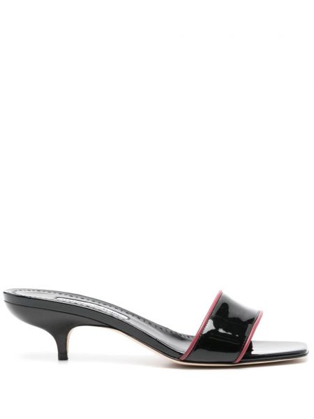 Læder mules Manolo Blahnik sort