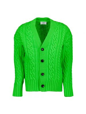 Sweter z dekoltem w serek Ami Paris zielony