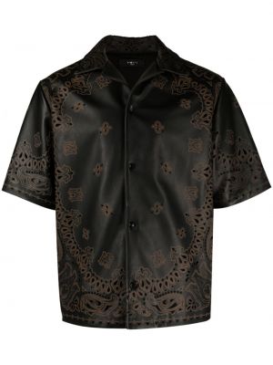 Δερμάτινο πουκάμισο Amiri μαύρο