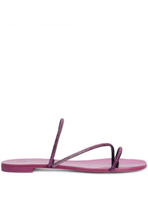 Krištáľové sandále Giuseppe Zanotti ružová