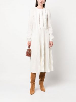 Sukienka midi plisowana Ermanno Scervino biała