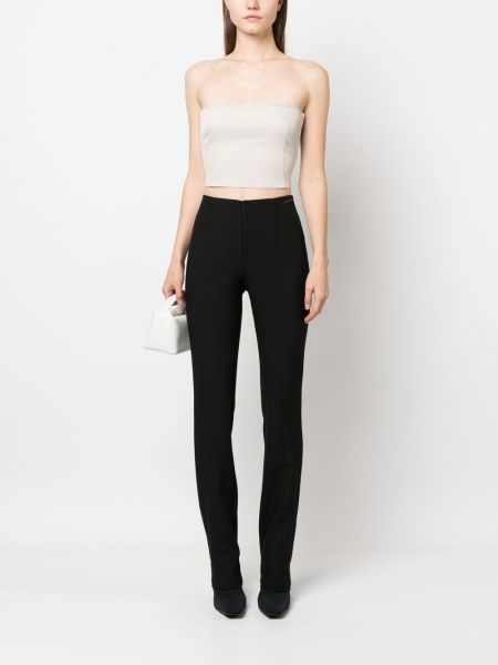 Haftowane spodnie Calvin Klein Jeans czarne