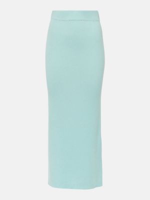 Długa spódnica z wysoką talią z kaszmiru Lisa Yang niebieska