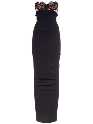 Džerzej dlouhé šaty Dolce & Gabbana čierna