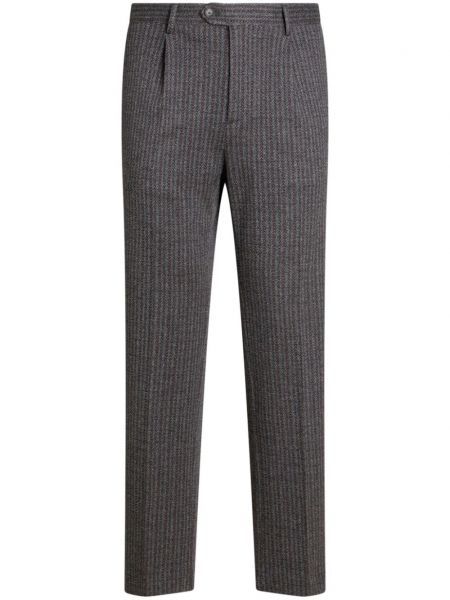 Pantalon chino à carreaux Etro gris