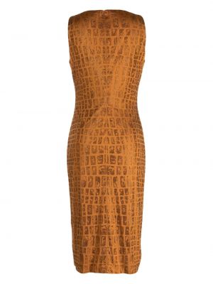 Sukienka koktajlowa Versace brązowa