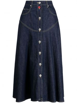 Bavlnená sukňa Kenzo modrá