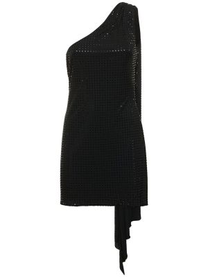 Mini obleka s kristali David Koma črna