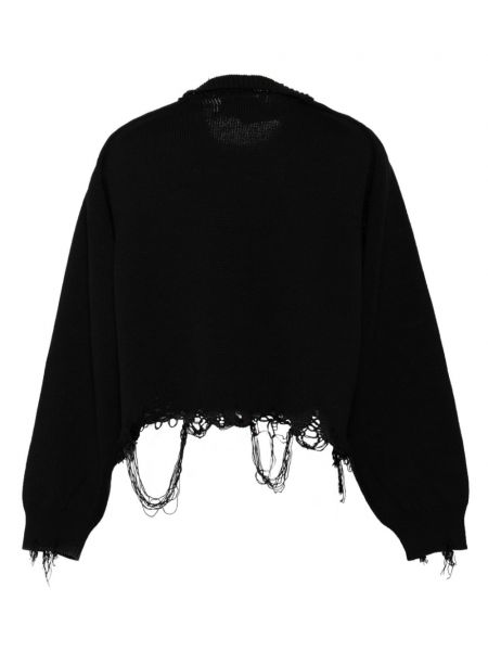 Dzianinowy sweter z przetarciami Doublet czarny