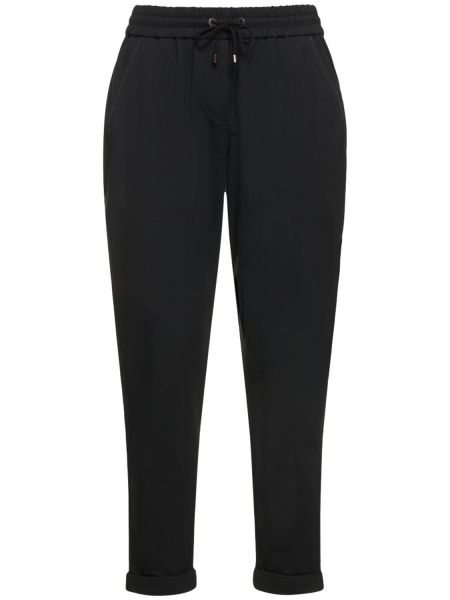 Joggers i bomull i jersey Brunello Cucinelli svart