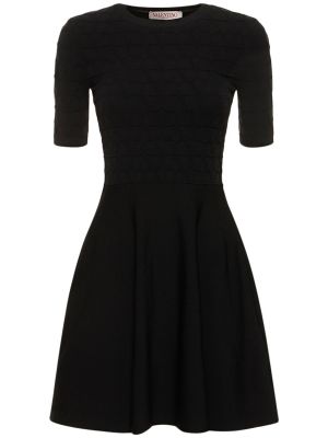 Mini šaty s krátkymi rukávmi Valentino čierna