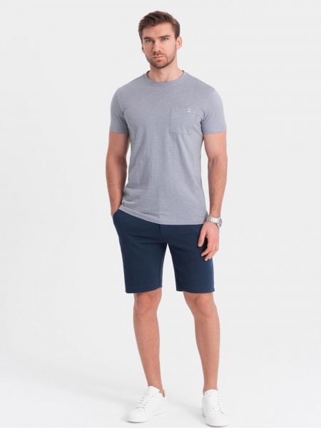 Slim fit priliehavé šortky so slieňovým vzorom Ombre modrá