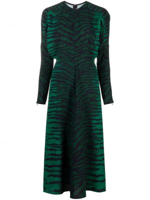Tigrované midi šaty s potlačou Victoria Beckham
