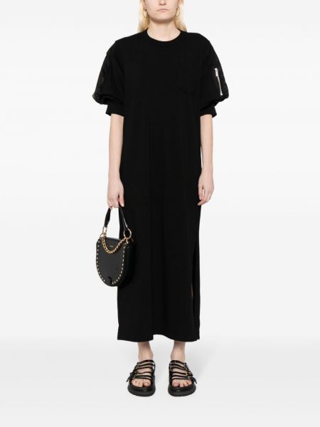 Sukienka długa bawełniana Sacai czarna