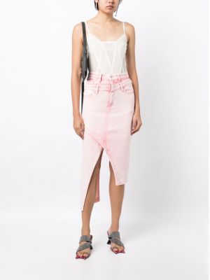 Asymetrické sukně Feng Chen Wang růžové