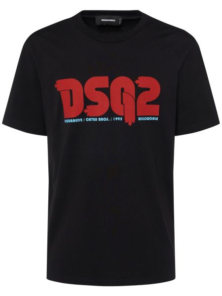 T-shirt i bomull Dsquared2 svart