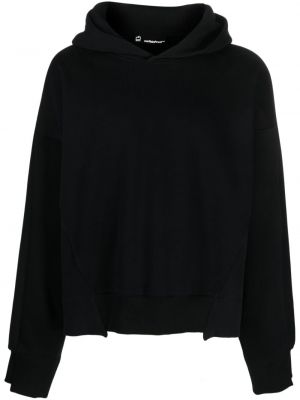 Medvilninis flisas džemperis su gobtuvu Styland juoda