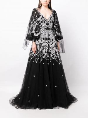 Sukienka koktajlowa tiulowa koronkowa Saiid Kobeisy