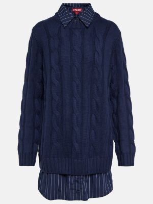 Jersey de lana de tela jersey Staud azul