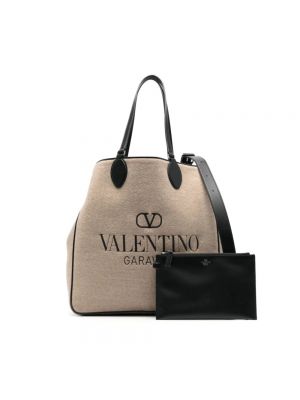 Bolso shopper con bordado de cuero reversible Valentino Garavani