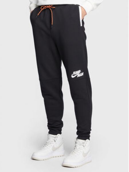 Pantaloni sport din bumbac cu croială lejeră Nike - negru