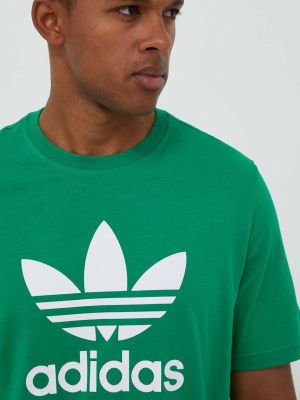 Pamut póló Adidas Originals zöld