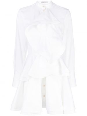 Βαμβακερή φόρεμα με βολάν Palmer//harding λευκό