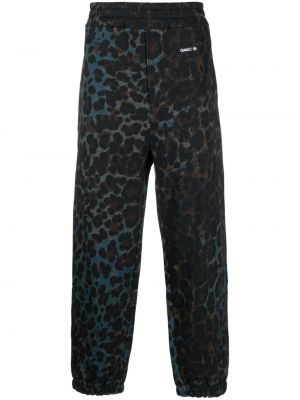 Leopardí bavlněné sportovní kalhoty s potiskem Oamc černé