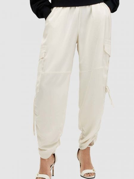Spodnie z wysoką talią Allsaints białe
