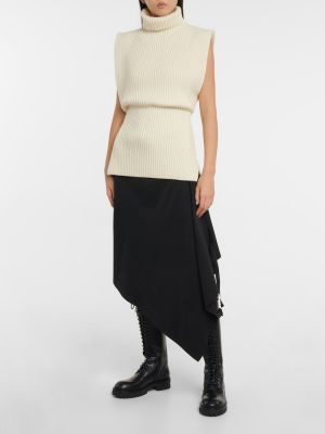 Sweter wełniany z kaszmiru Ann Demeulemeester biały
