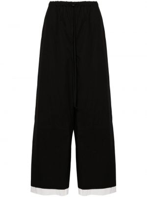 Laza szabású egyenes szárú nadrág Yohji Yamamoto fekete