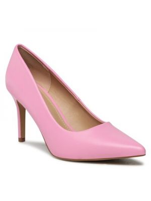 Pantofi cu toc din piele cu toc din piele ecologică Jenny Fairy roz