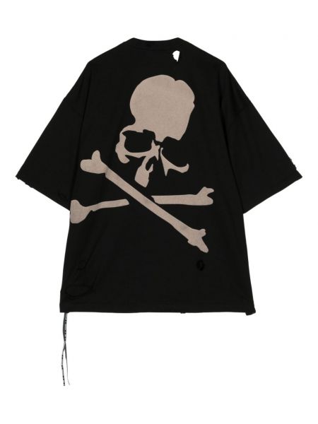 Koszulka z przetarciami bawełniana Mastermind World czarna