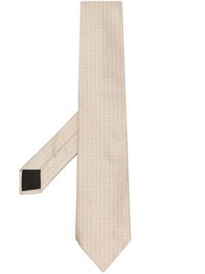 Jedwabny krawat z nadrukiem Givenchy beżowy