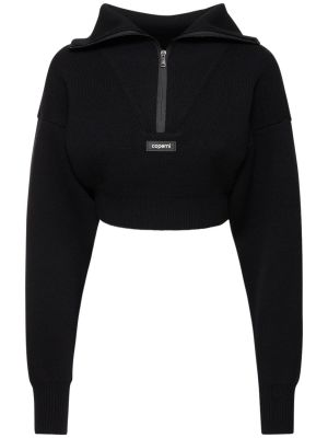 Вълнен пуловер с цип Coperni черно