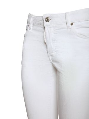 Bavlněné zvonové džíny Dsquared2 bílé